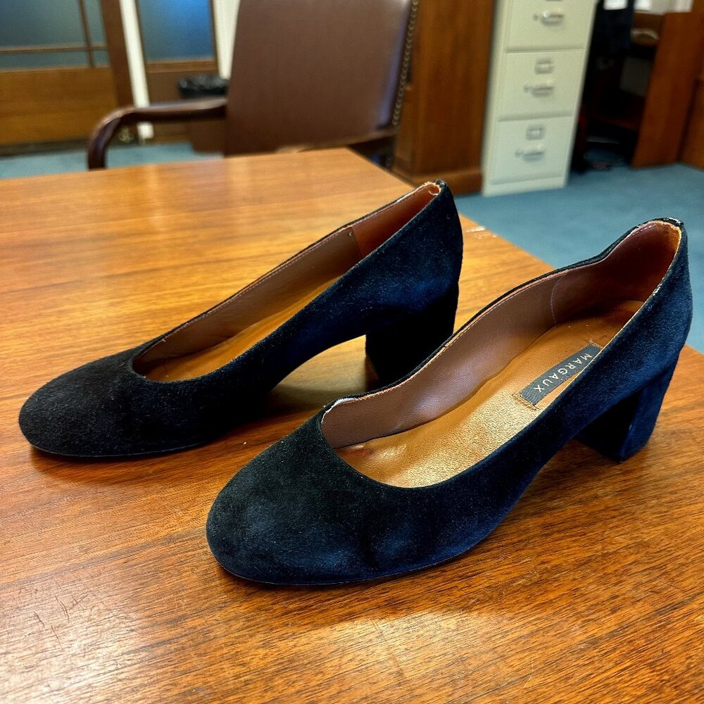 Margaux Black Suede Heels